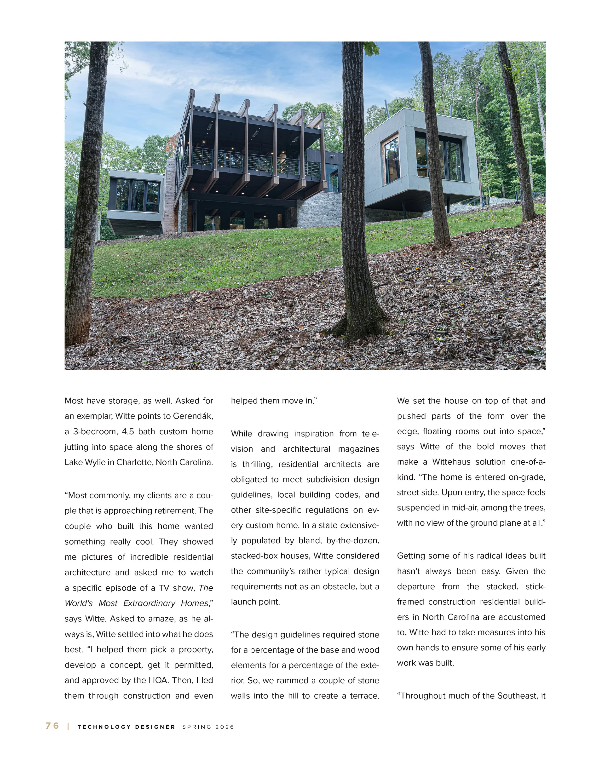 Technology Designer Spring 2026 modern home architect magazine publication