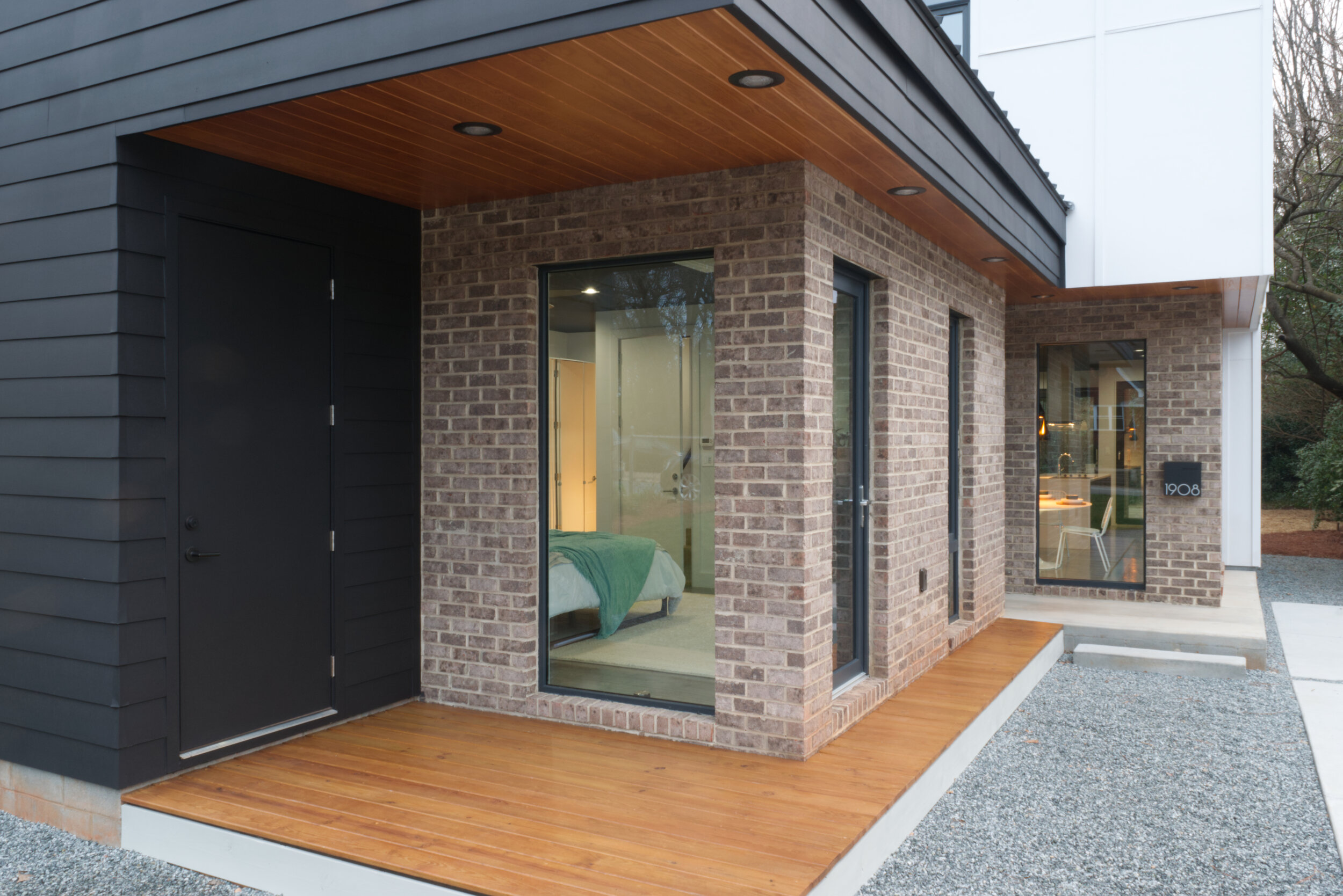 modern front porch with southern charm in Durham NC