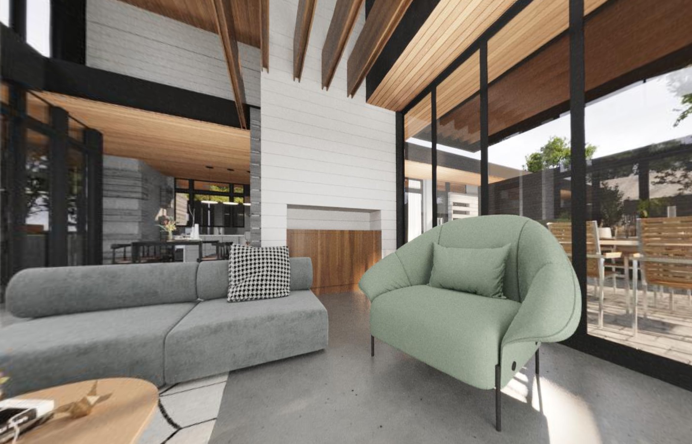 3d interior rendering modern home
