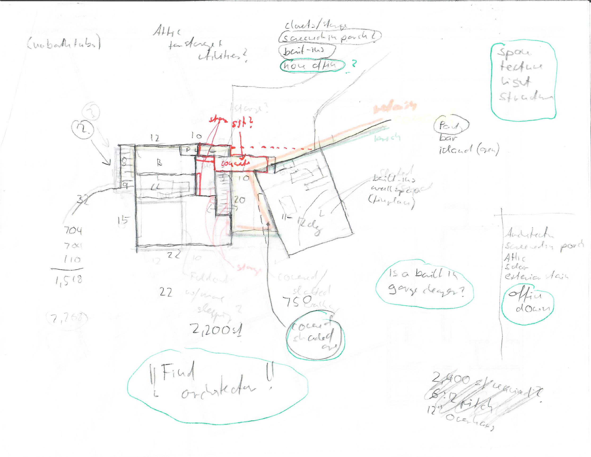 architectural napkin sketch