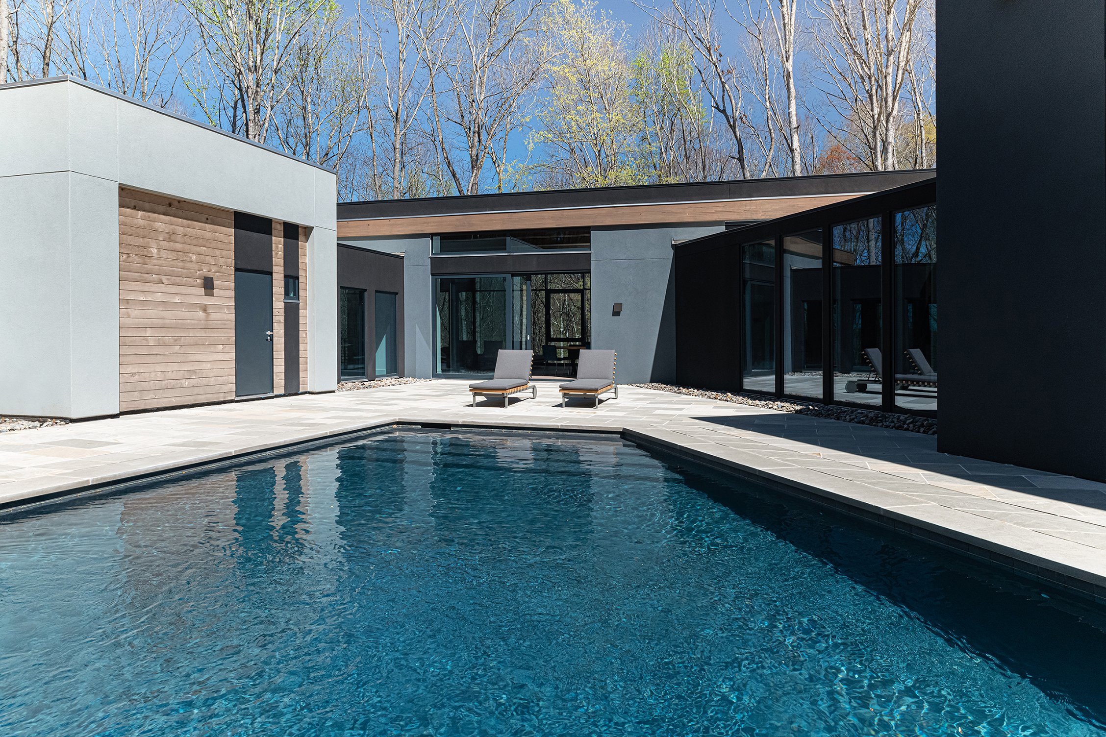 modern pool house setting