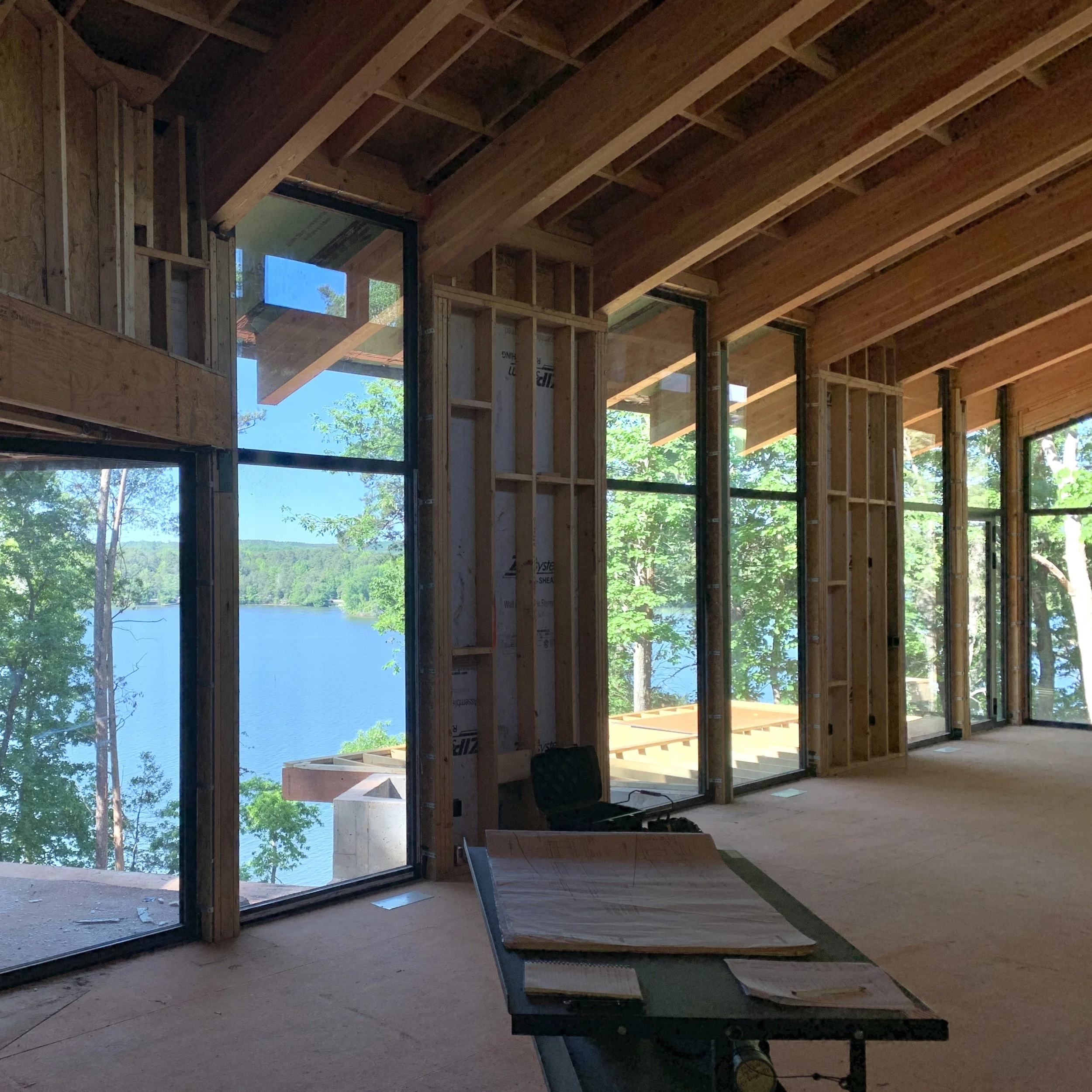 glass windows modern house construction nc sc architect