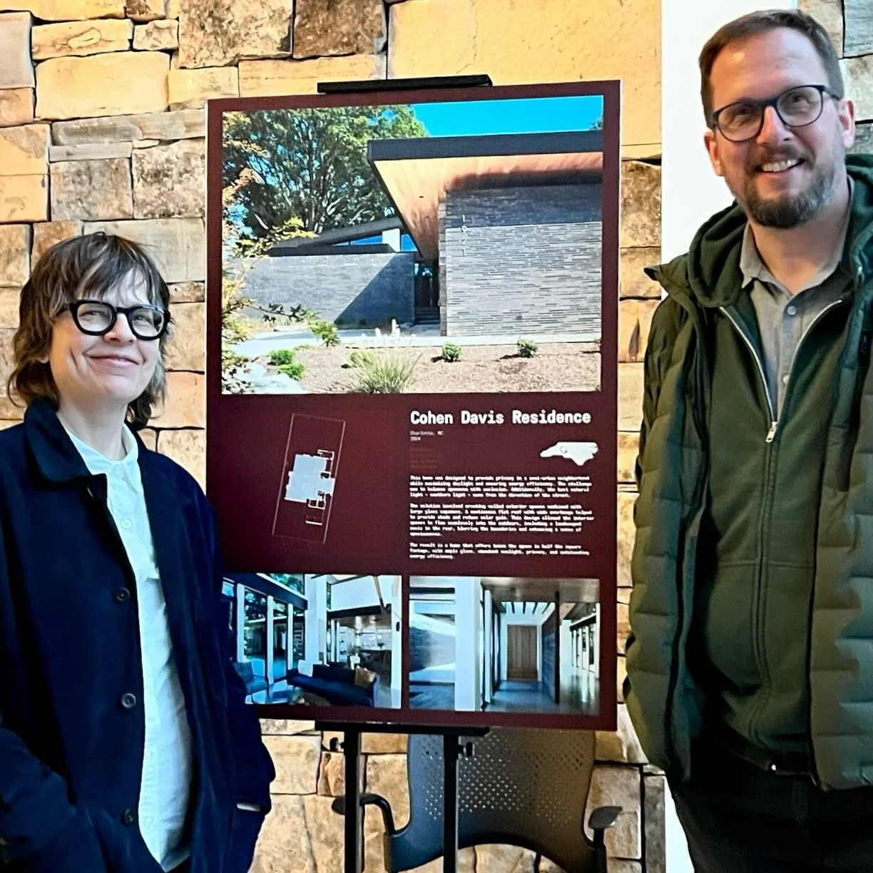If you find yourself in Raleigh stop by the @ncarchitecture Center for Architecture and Design to check out an exhibit on innovative modern homes in North Carolina. We enjoyed last night&rsquo;s opening and got to check out our work proudly displayed
