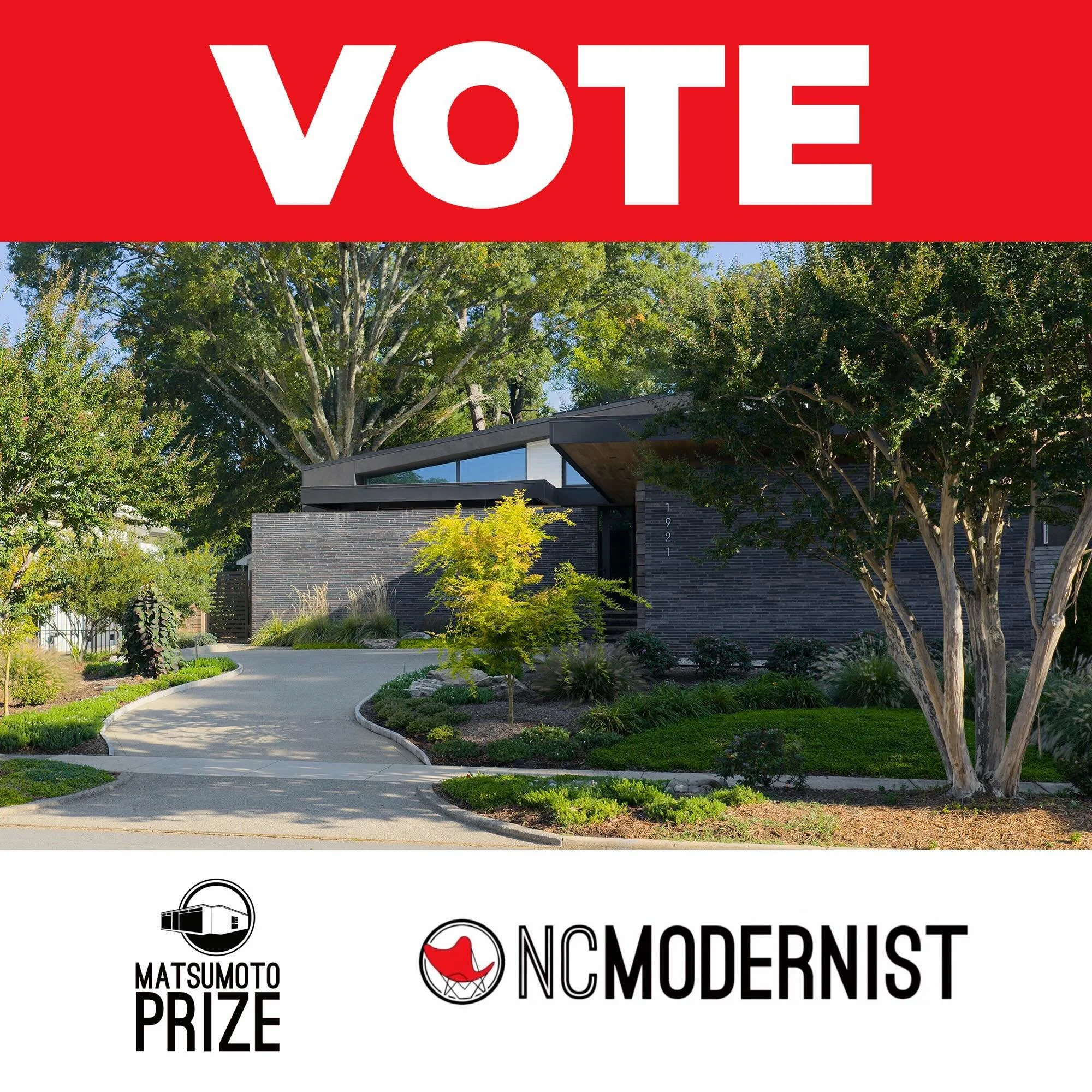 VOTE for your favorite modern house and the People&rsquo;s Choice award of the @ncmodernist 2026 Matsumoto Prize. Wich, OF COURSE, is our COHEN DAVIS RESIDENCE! Don&rsquo;t get confused and vote for one of the homes from our friends. We love them dea