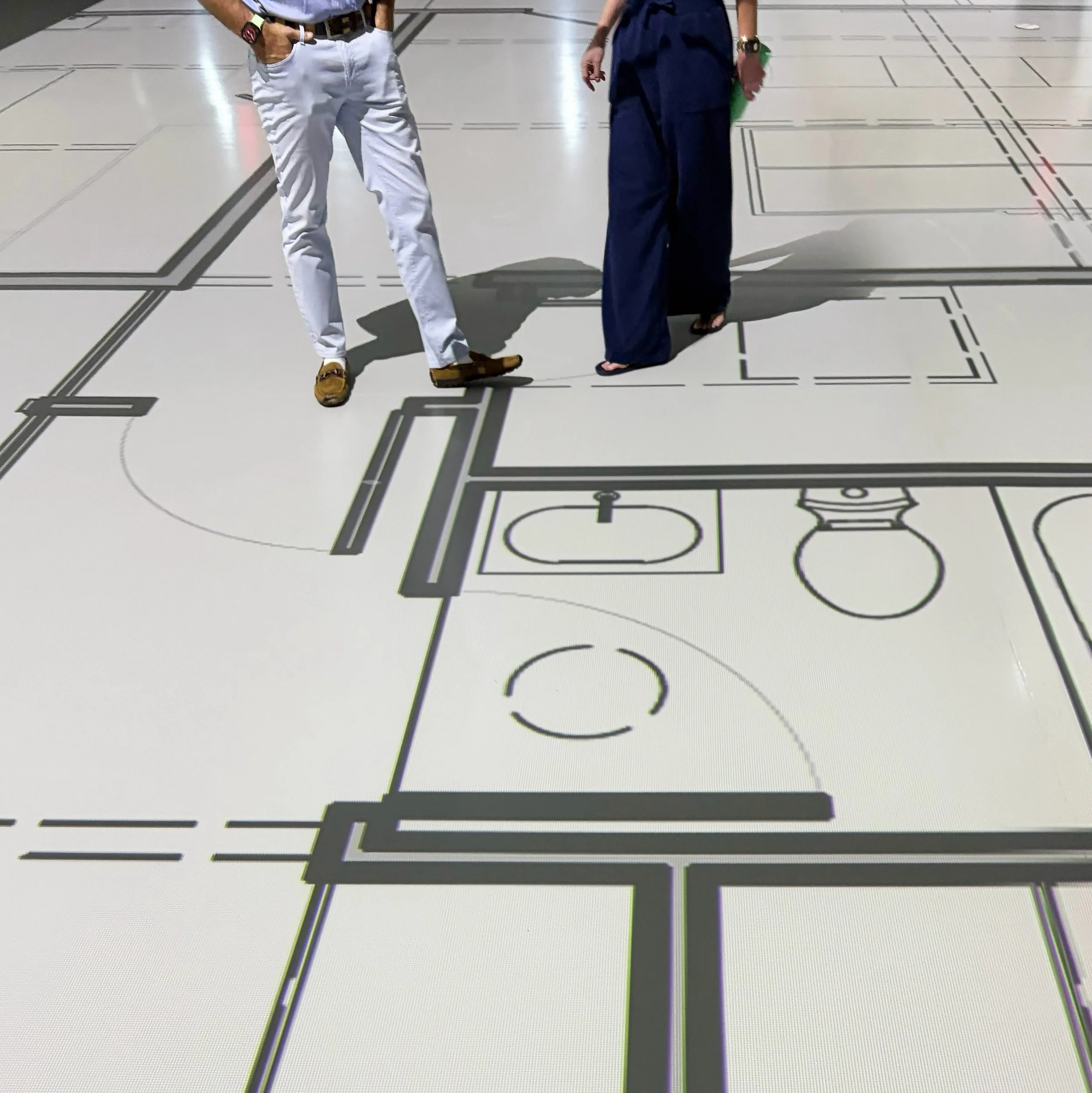 We had a blast literally walking with our clients through the floor plan of their future home. The abstract sewing pattern came to life as we moved through spaces, opened windows, moved sliding doors and sat down on the couch.
..
A big shout out to @