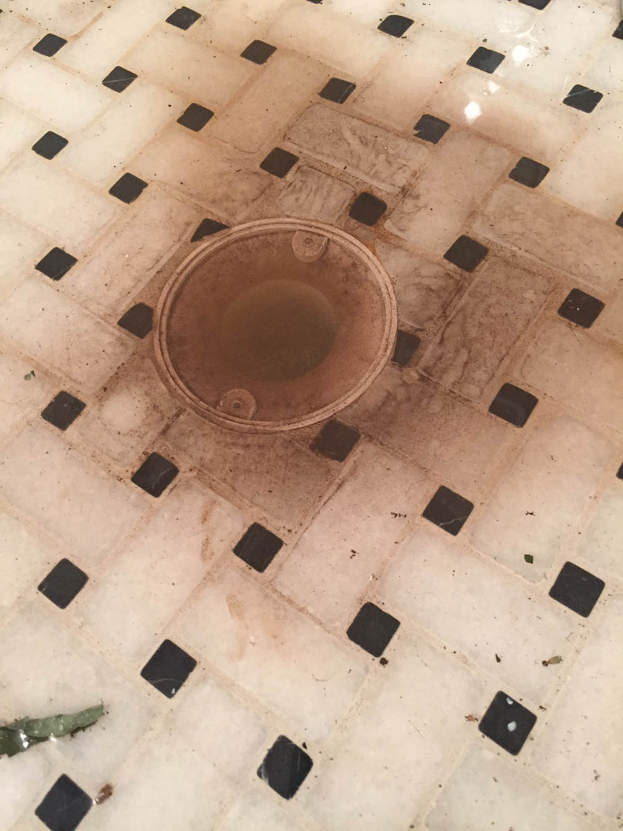 shower drain blocked by grout
