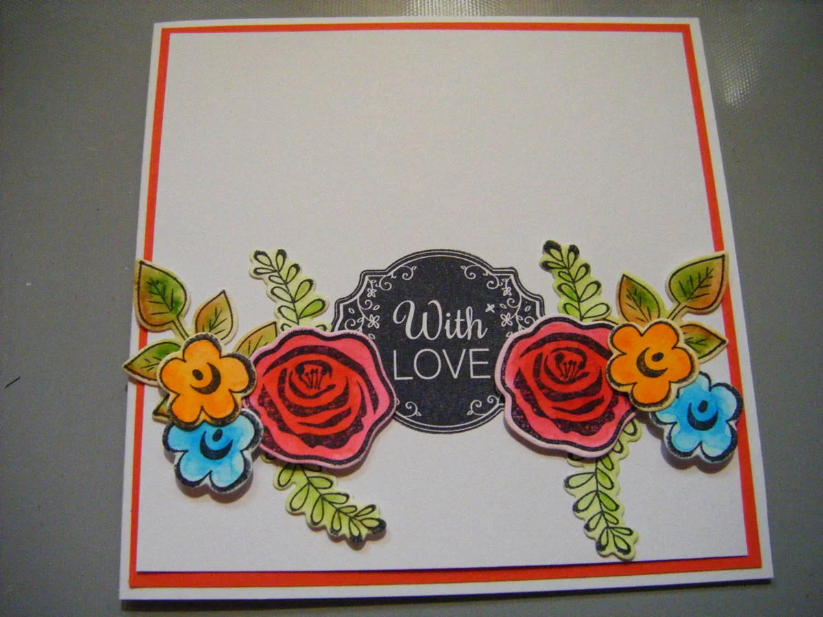 The paper craft hand made card is almost finished but for a final detail