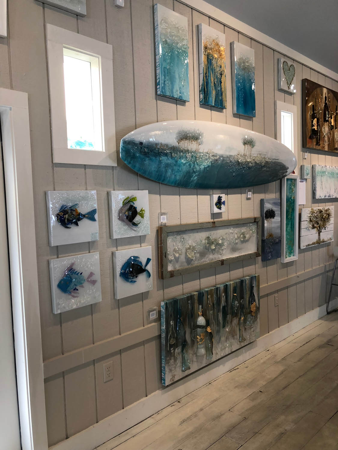 Interior of artwork at Mary Hong's Grayton Beach, Florida studio