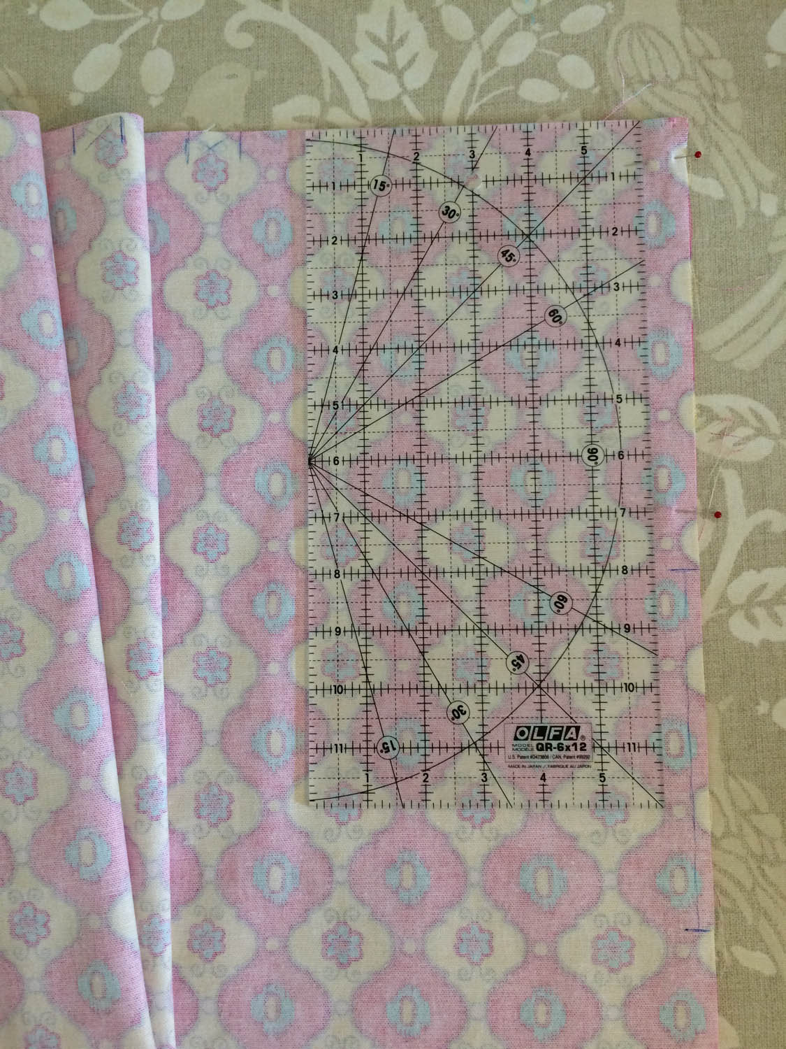 measuring and marking the lining side seam to leave an opening for turning
