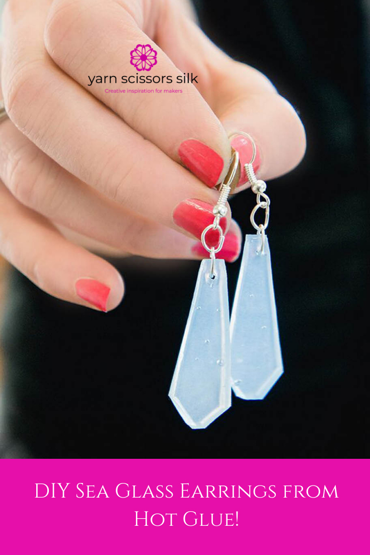 Make your own DIY sea glass earrings from hot glue!