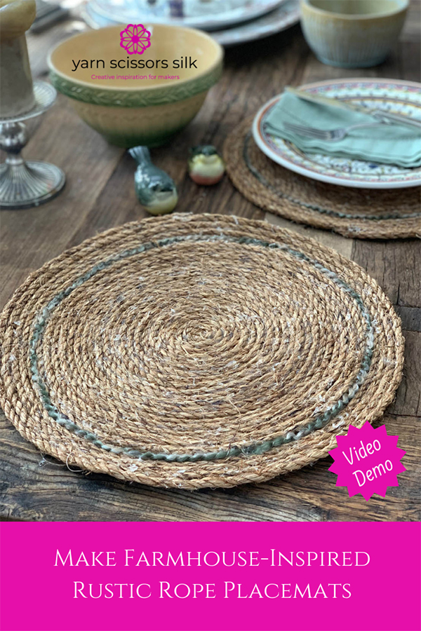 Make Farmhouse-Inspired Rustic Rope Placemats by Yarn Scissors Silk