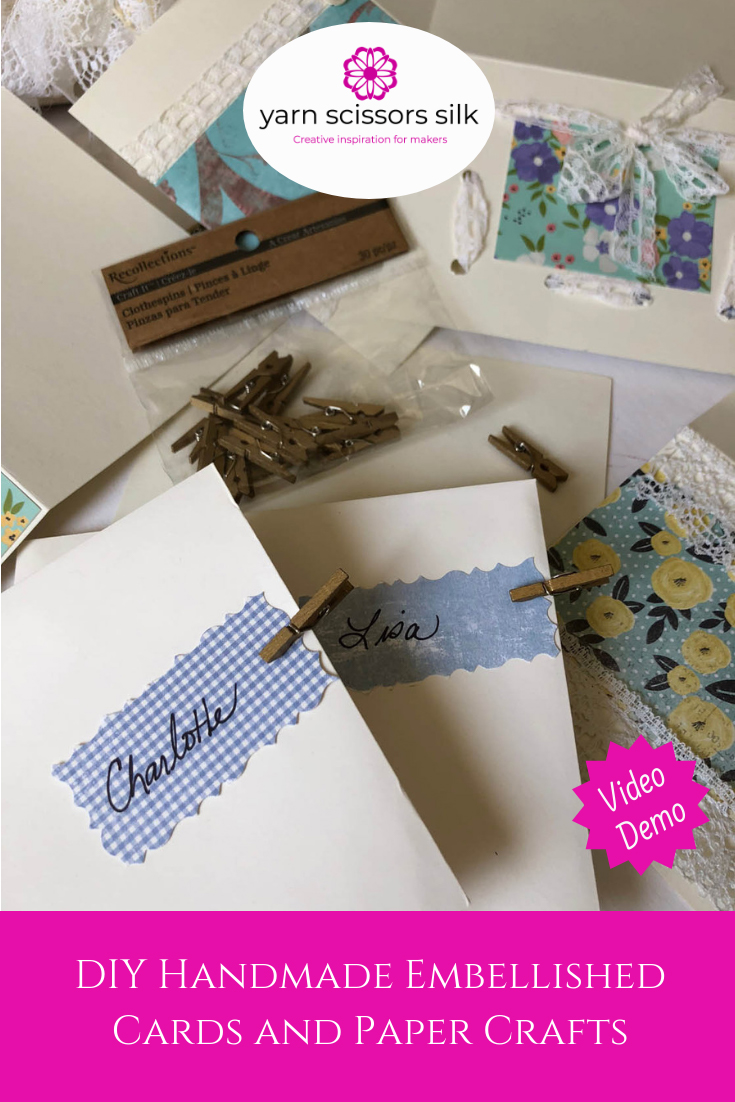 DIY Handmade Embellished Cards & Paper Crafts how-to and Yarn Scissors Silk.