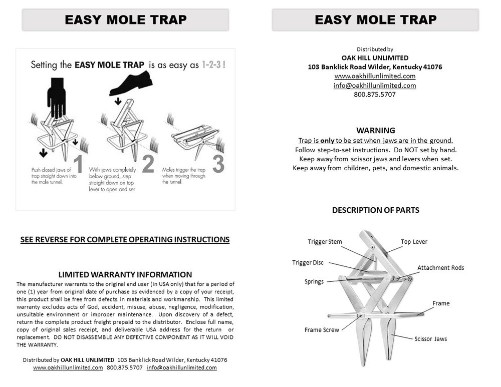 Mole Control: DIY Trap Construction