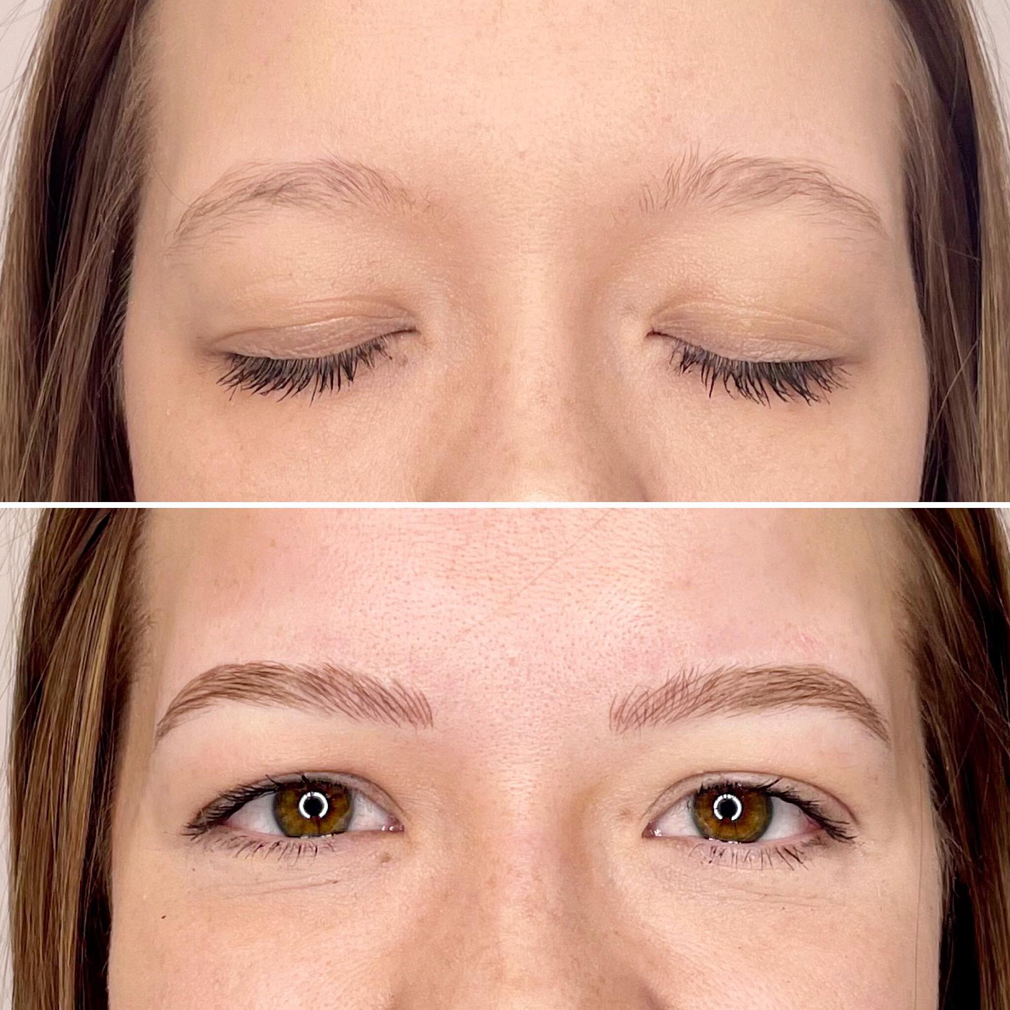 Before &amp; After Microblading by Raquel✨

Precise lines are created in the brows using organic pigment to mimic natural hair strokes! If you are a good candidate for Microblading it is virtually impossible to differentiate microbladed and non-micro