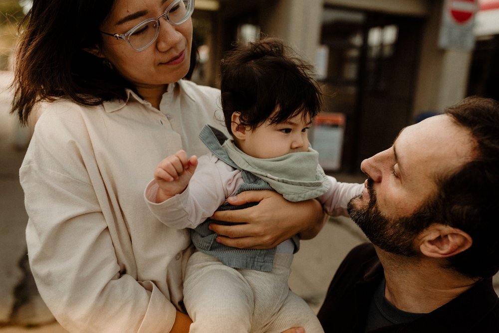 Family photo of 3 in Toronto