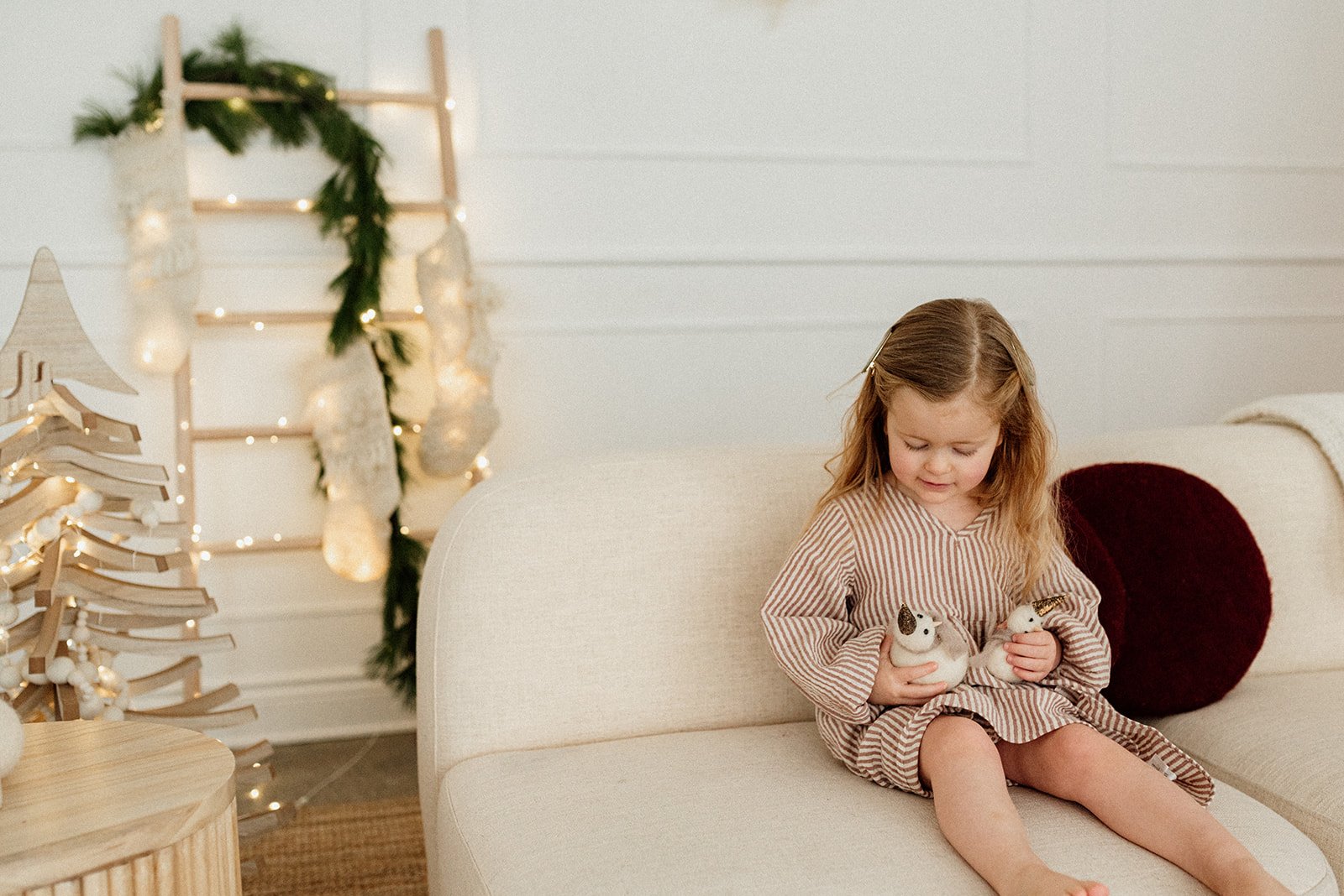 photo of little kid in simple Christmas design, Toronto