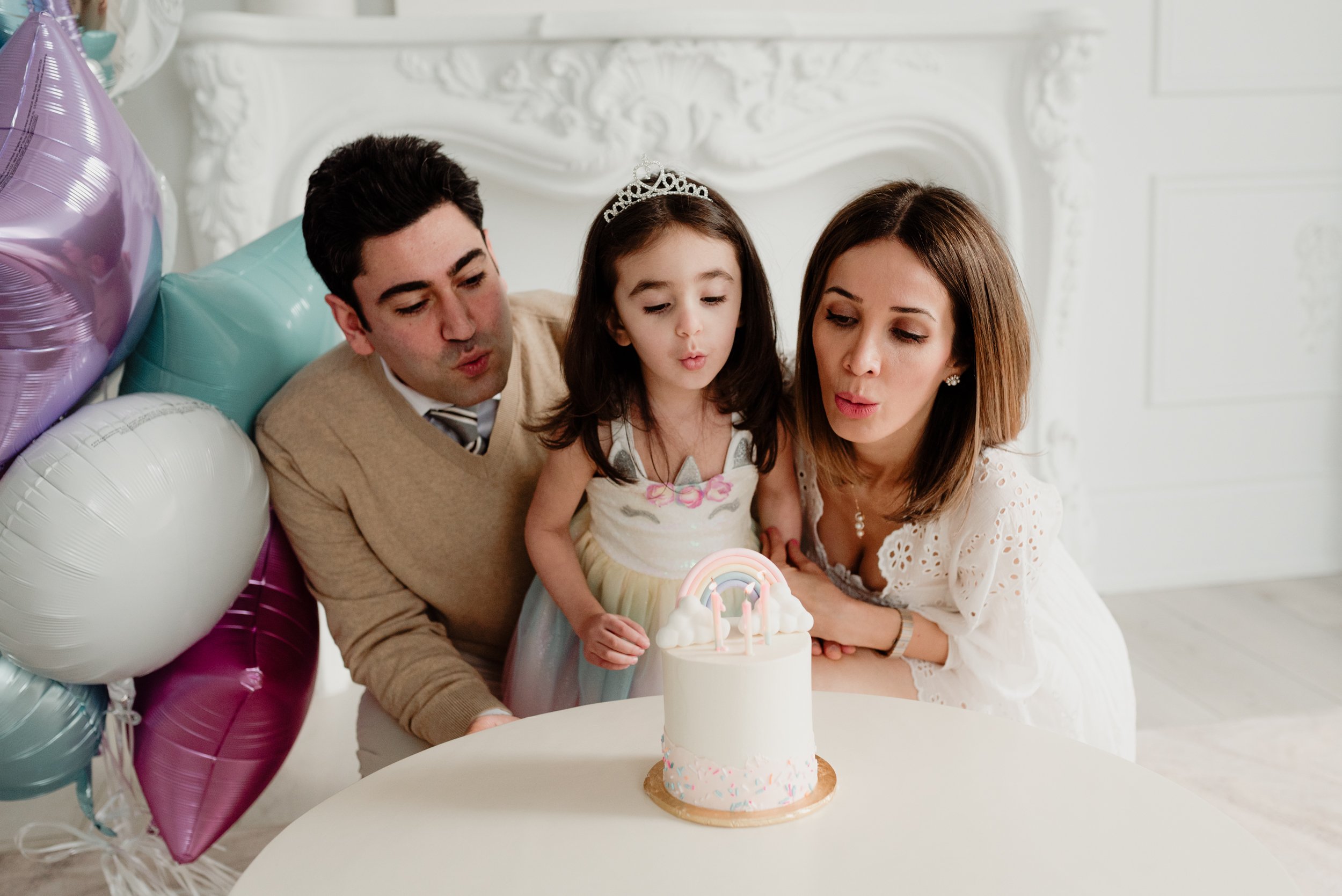 happy 3 rd birthday photo session in Toronto studio