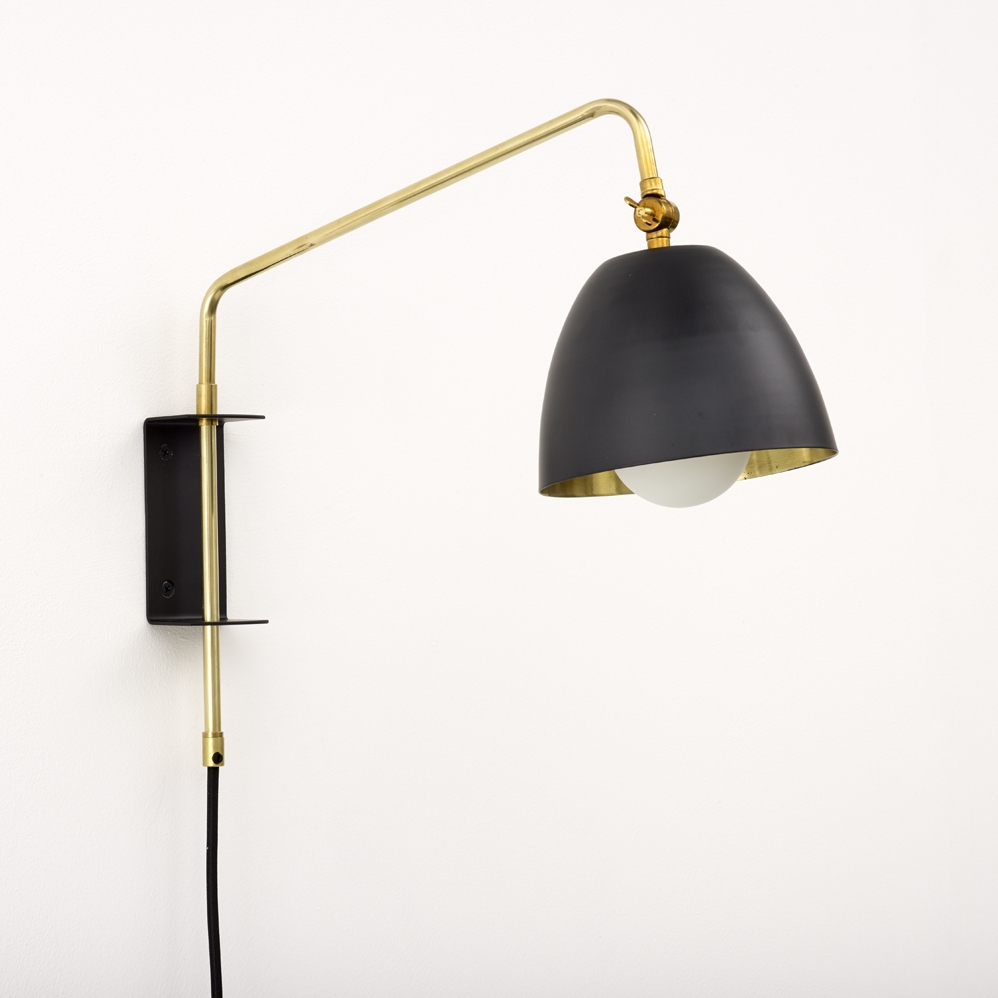 Swing Arm Wall Lamp With Lulu Shade And, Swing Arm Wall Chandeliers