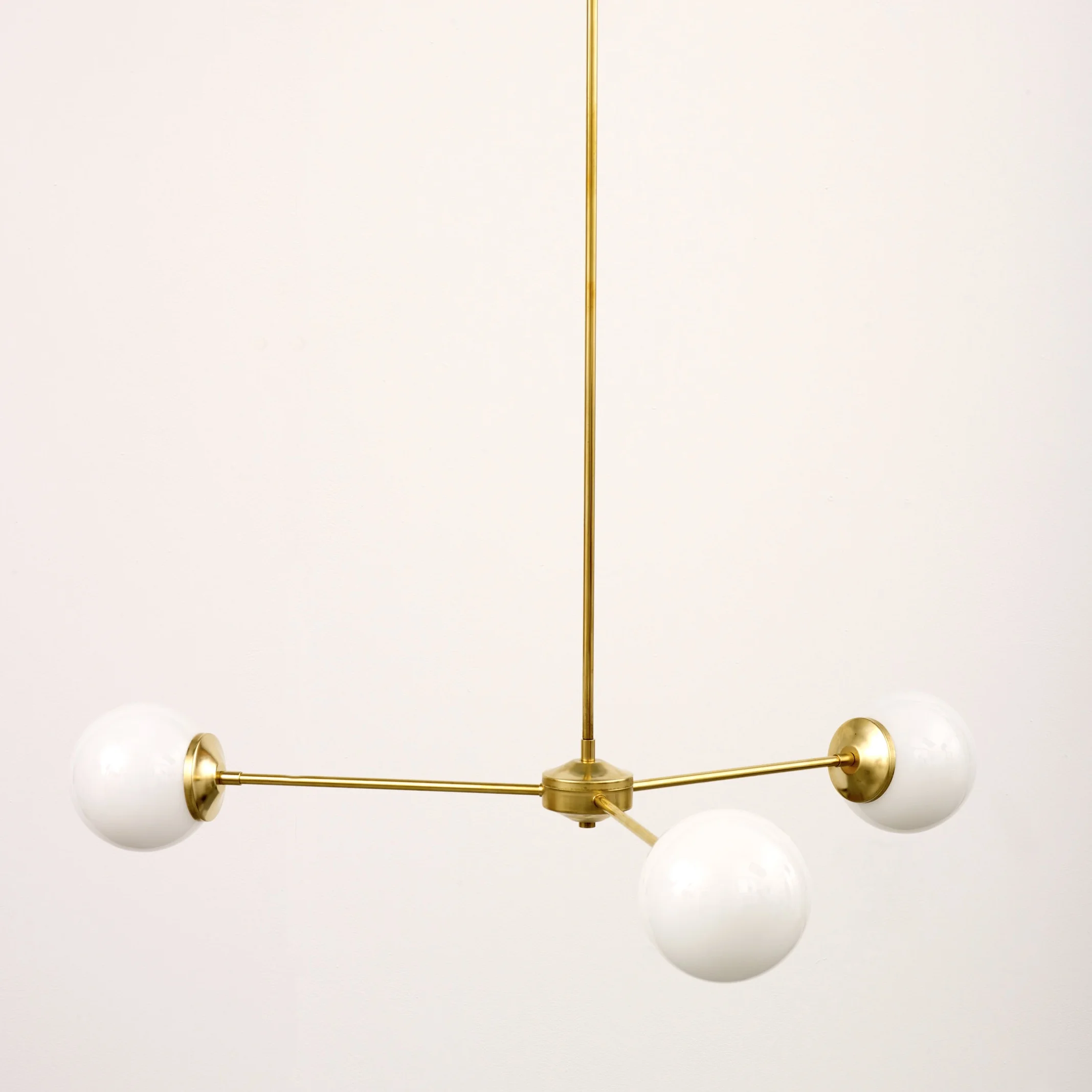 Triple Arm Opal Shade Chandelier 