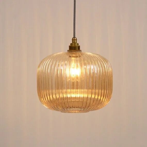 Reeded Glass Pendant Light — Spark & Bell Handmade and customisable