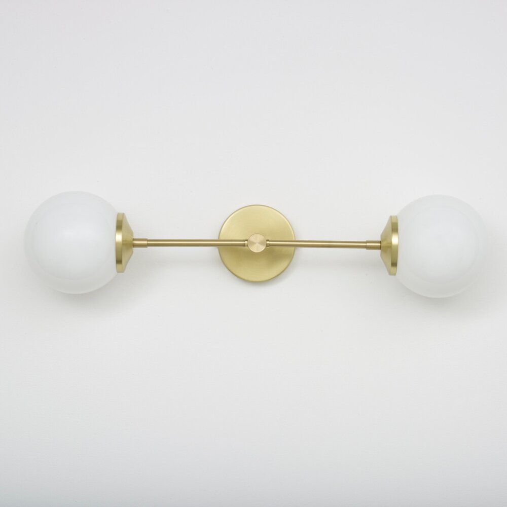 Opal Shade Double Arm Wall Light