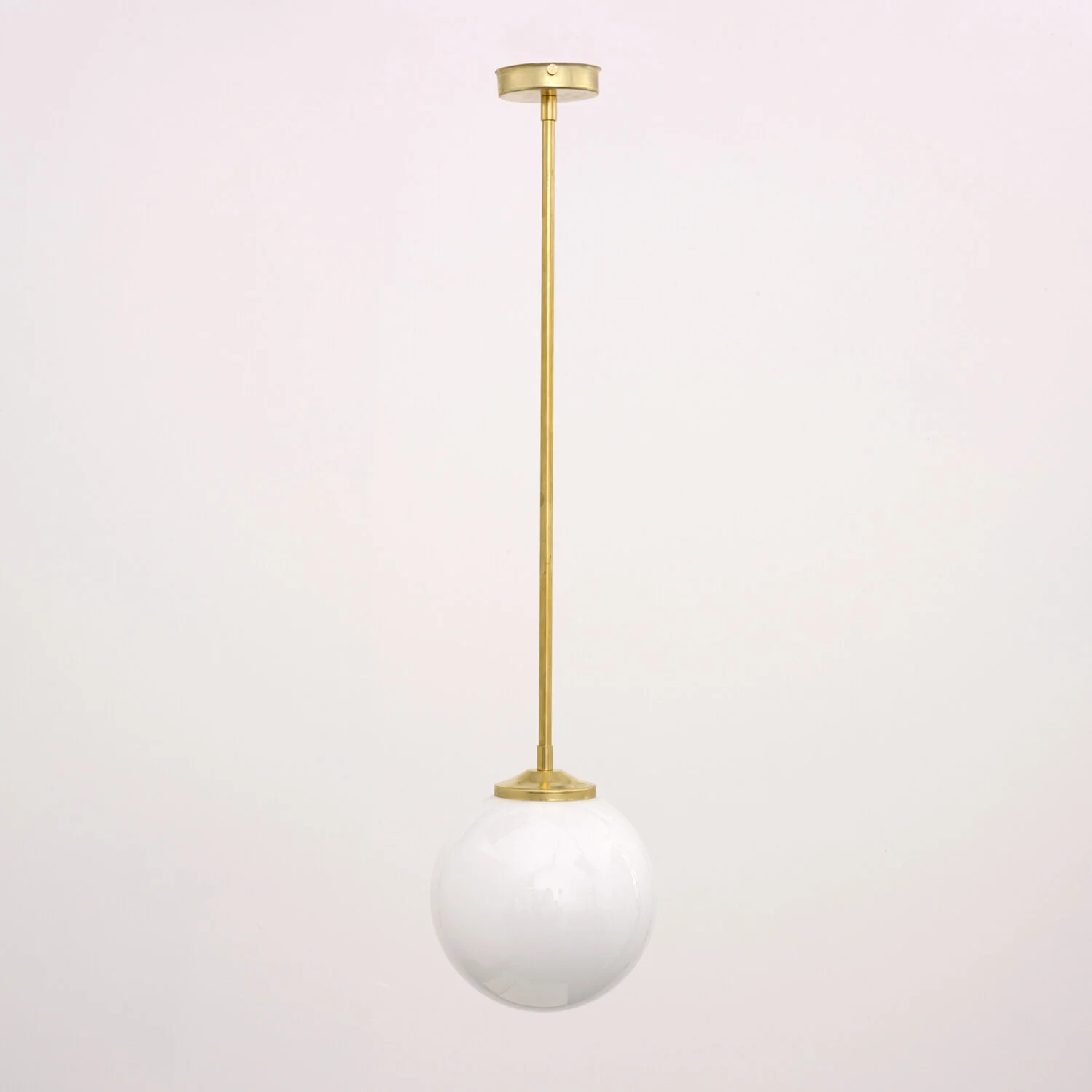 Brass Pendant Light with Large Opal 