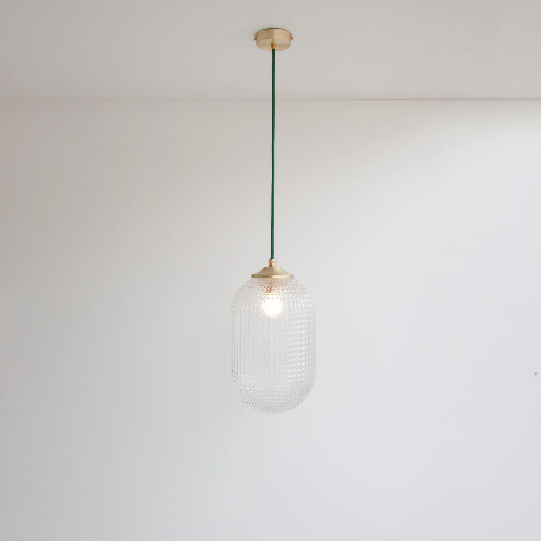 Long Clear Diamond Glass Pendant Light — Spark & Bell Handmade and