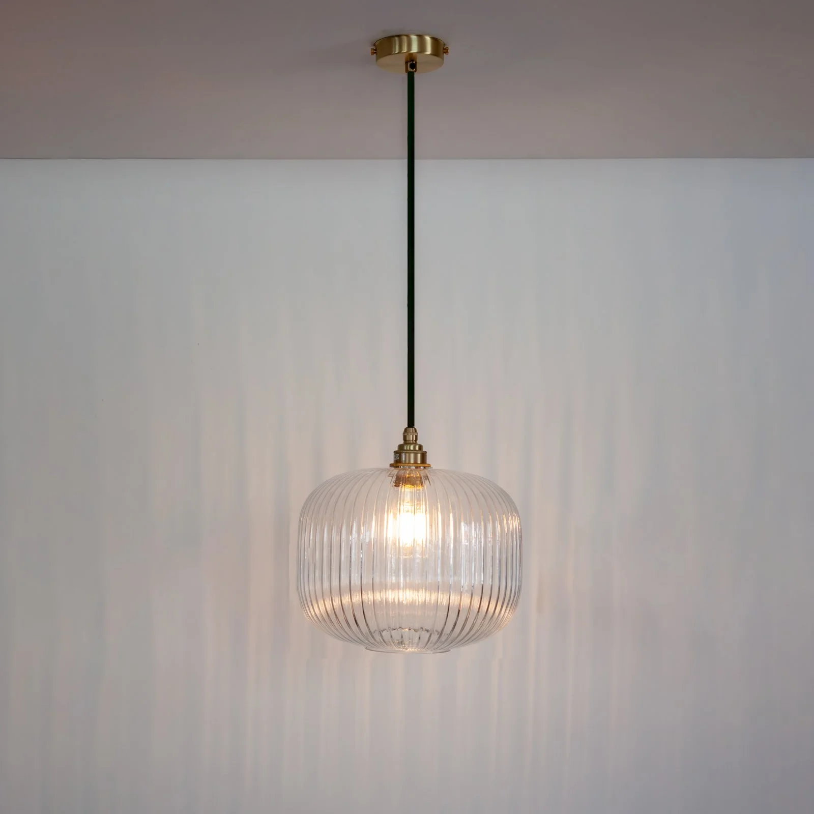 Reeded Glass Pendant Light — Spark & Bell Handmade and customisable