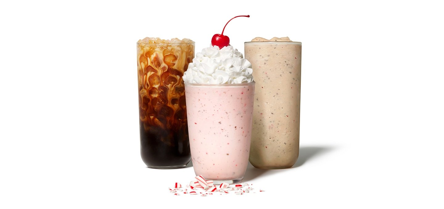 Peppermint Iced Coffee, Peppermint Chip Milkshake & Frosted Peppermint Chip Coffee