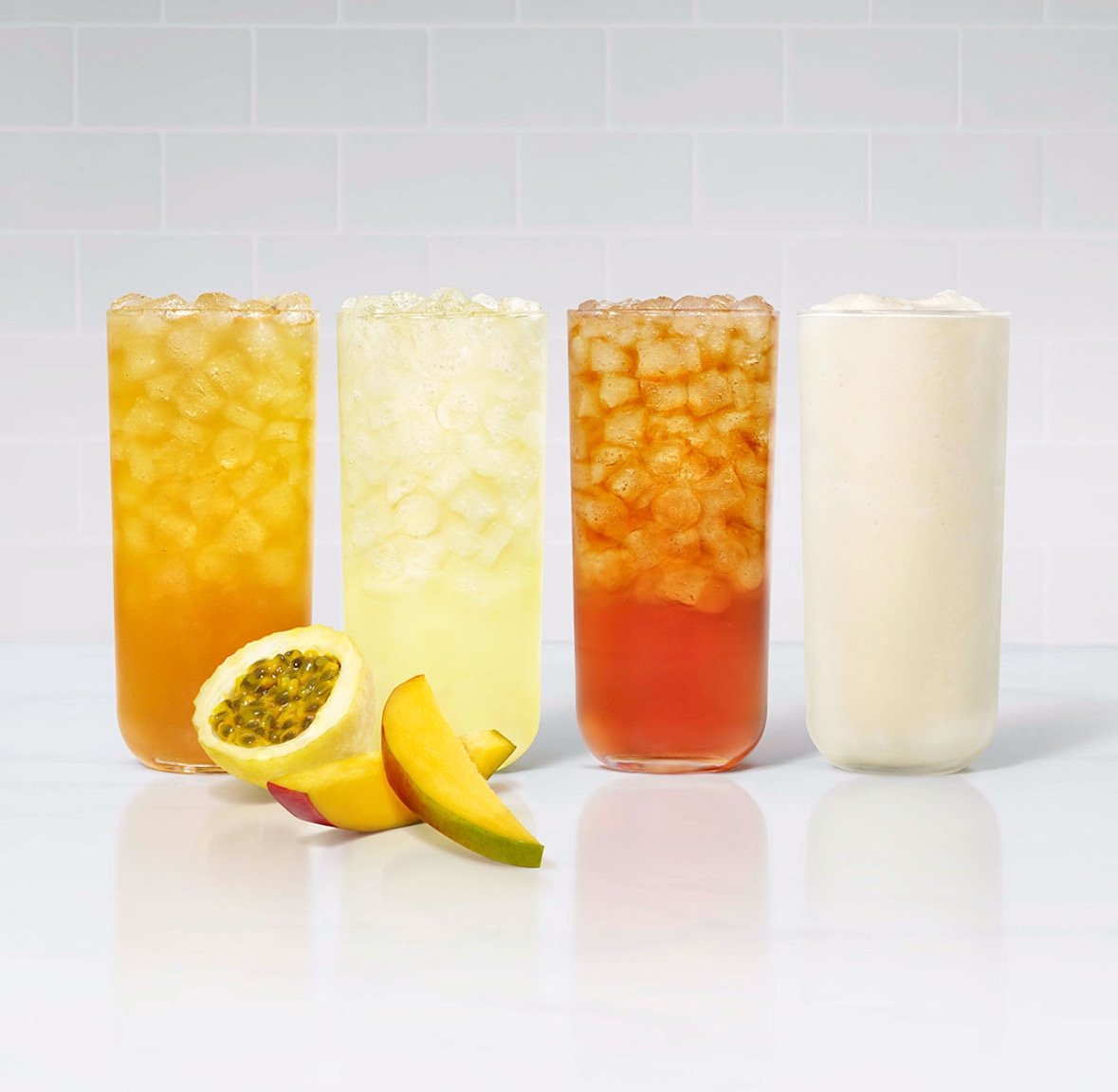 Mango Passion Sunjoy, Mango Passion Lemonade, Mango Passion Iced Tea, Mango Passion Frosted Lemonade