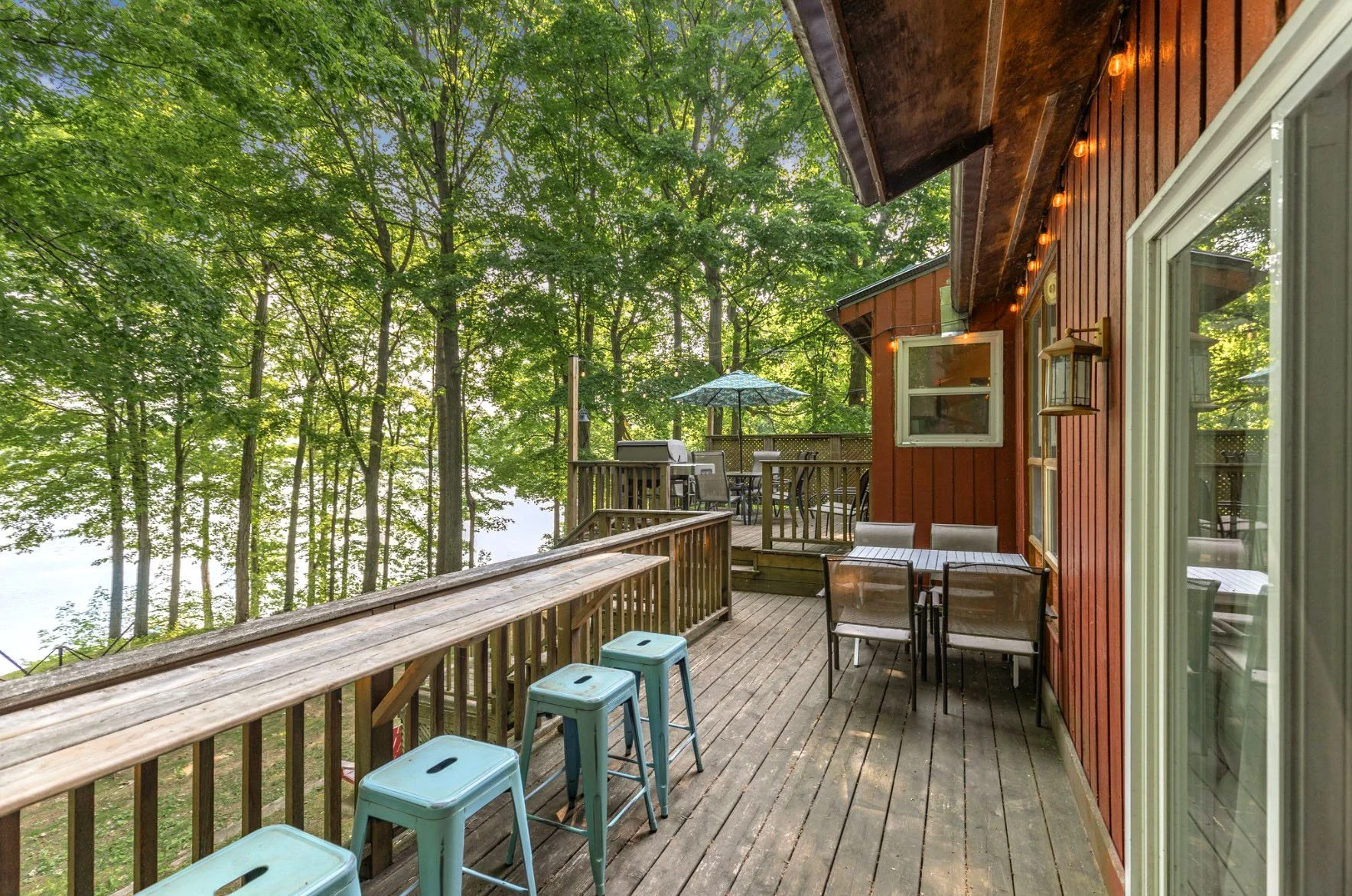 LOWER DECK WITH LAKE VIEWS