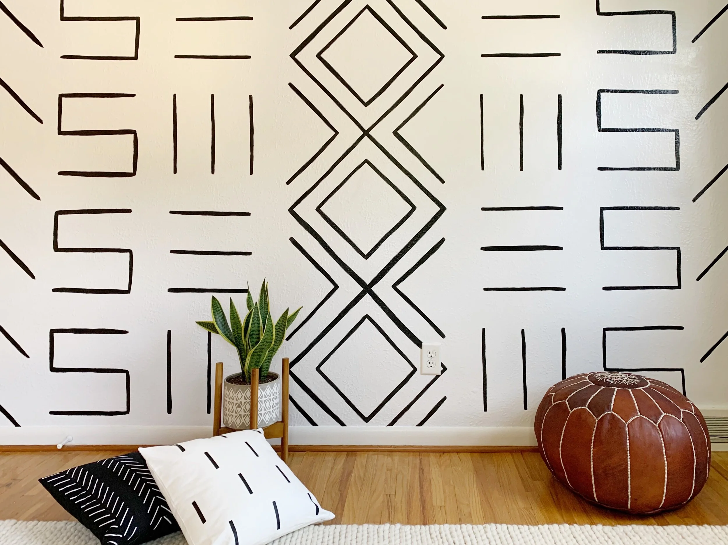 DIY Mud Cloth Accent Wall
