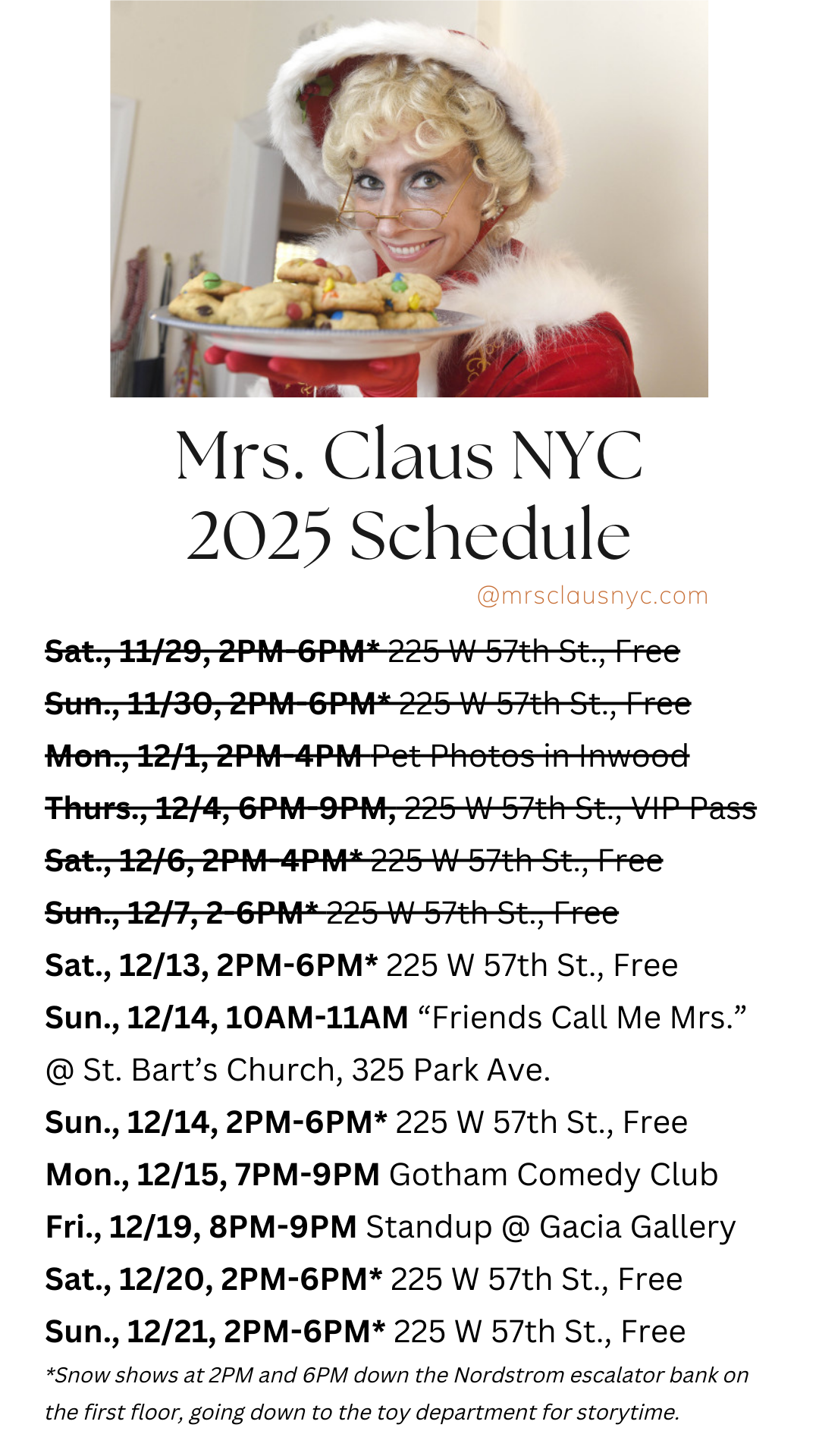 My Mrs. C schedule