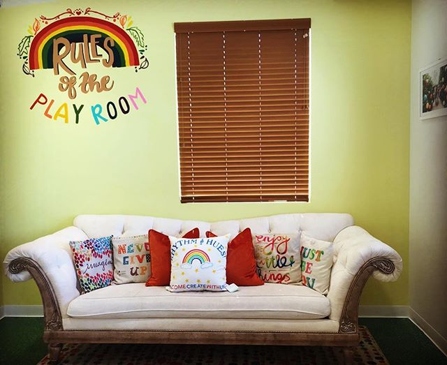 I spy our amazing new rainbow #rhythmandhues pillow by @palmbeachprints 🤗🌈❤️ We love supporting our #mompreneur clients!  Order your custom pillow for holiday gifts and you&rsquo;ll be so happy you did!