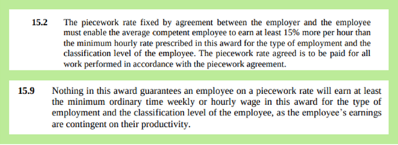 Piecework Rate