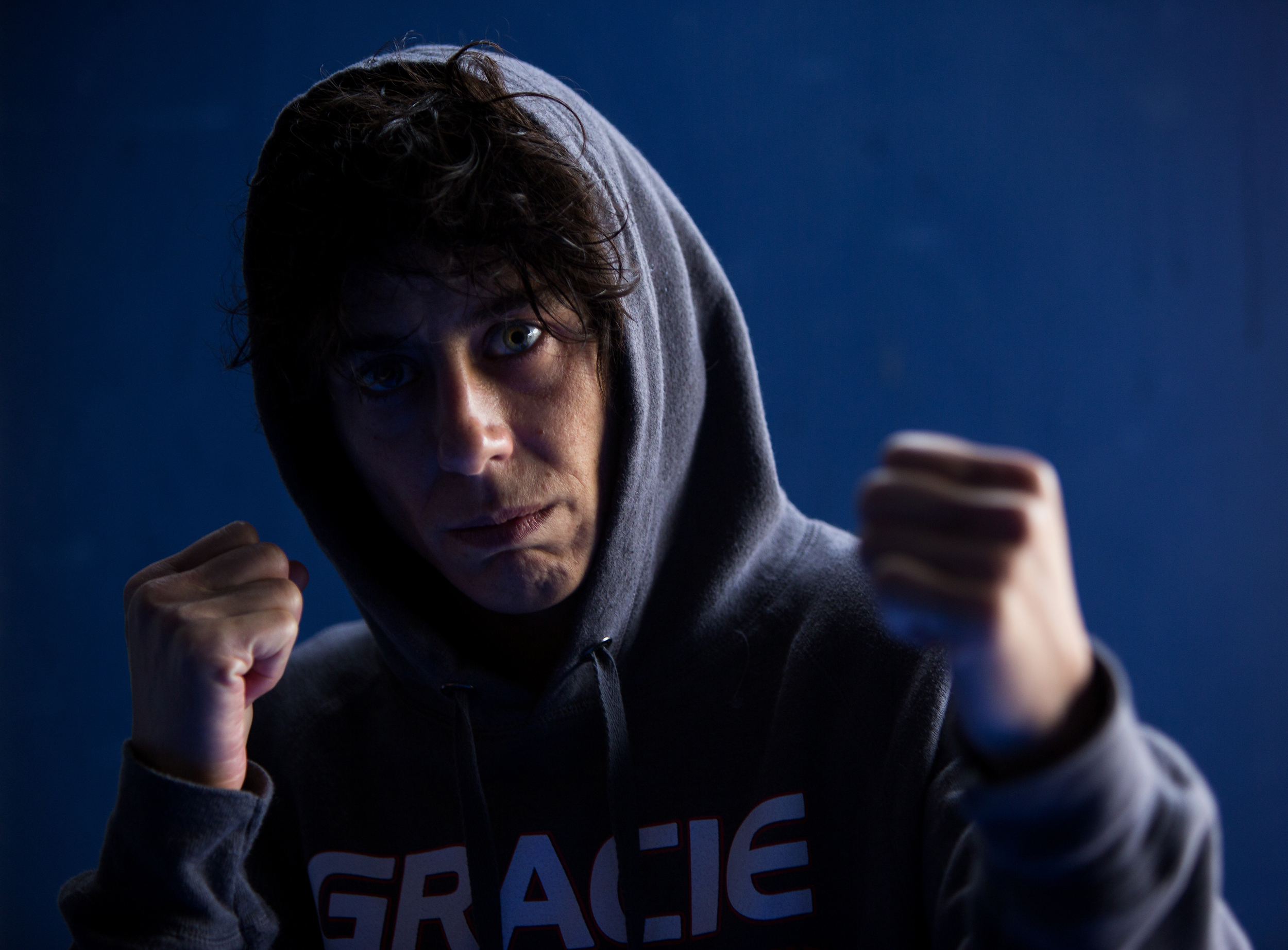 41-year-old MMA fighter Cindy Hales at the Gracie Barra Brazilian Jiu Jitsu and Mixed Martial Arts School in Redmond, Wednesday, May 4, 2016. The 41-year-old fighter last fought in 2008, and will compete again for the first time this Saturday. (Sy Bean / The Seattle Times)