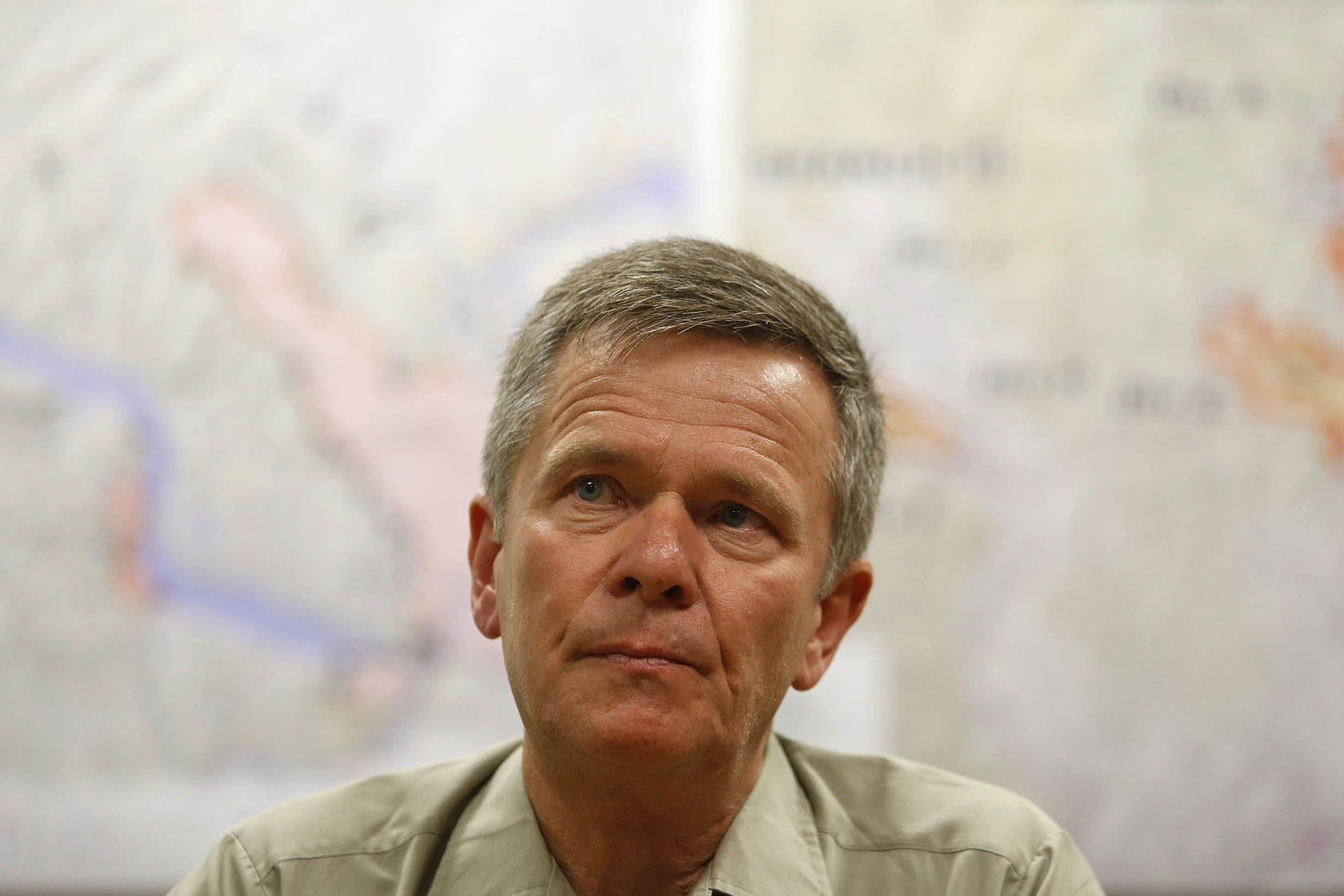  John Phipps, lead of the Coordinated Response Protocol, discusses limited details pertaining to the three firefighters who lost their lives in the Twisp River Fire, at the Okanogan-Wenatchee National Forest Headquarters in Wenatchee, Wash., Sunday, 