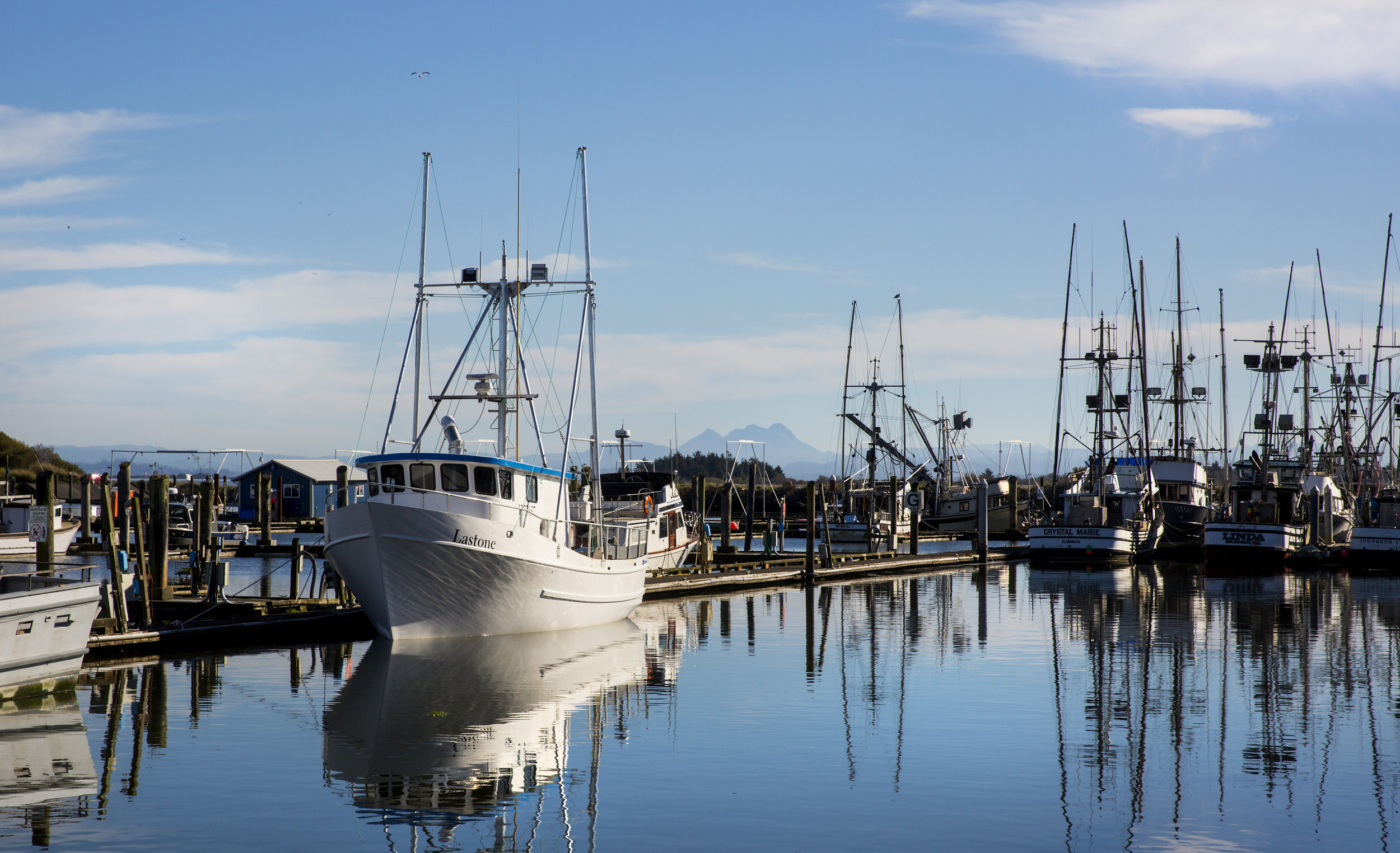  The Salt Hotel and Pub, located in the Port of Ilwaco, features scenic views of the fishing terminal, the west side of Cape Disappointment State Park, and of Baker Bay. (Sy Bean / Seattle Refined) 
