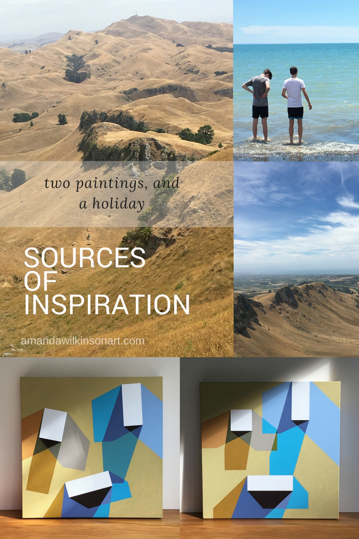 Artwork and photos by Amanda Wilkinson. Original paintings 'Hawke's Bay Summer' and 'Hawke's Bay Summer 2'. Read the blog post to learn more (www.amandawilkinsonart.com).