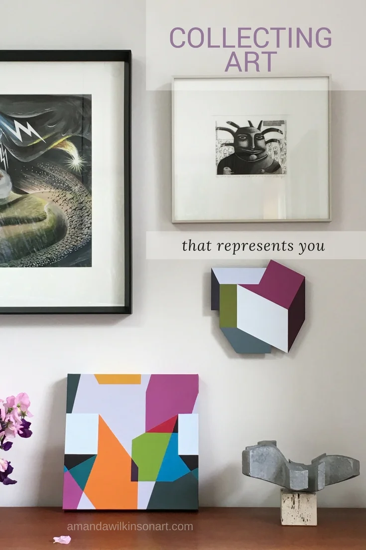 Small 'Untitled' painting, and shaped painting / sculpture 'Block' both by Amanda Wilkinson (www.amandawilkinsonart.com)