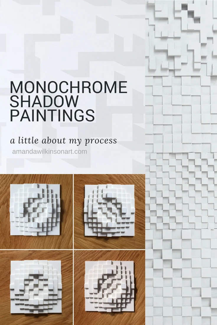 How my monochrome shadows paintings came about - it was almost by accident - and the process I use to design and produce them | Amanda Wilkinson Artist | www.amandawilkinsonart.com