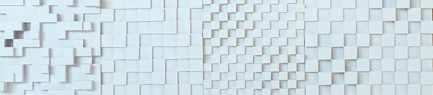 A selection of foam card mock-ups, with undulating top surfaces casting shadows, like raised blocks