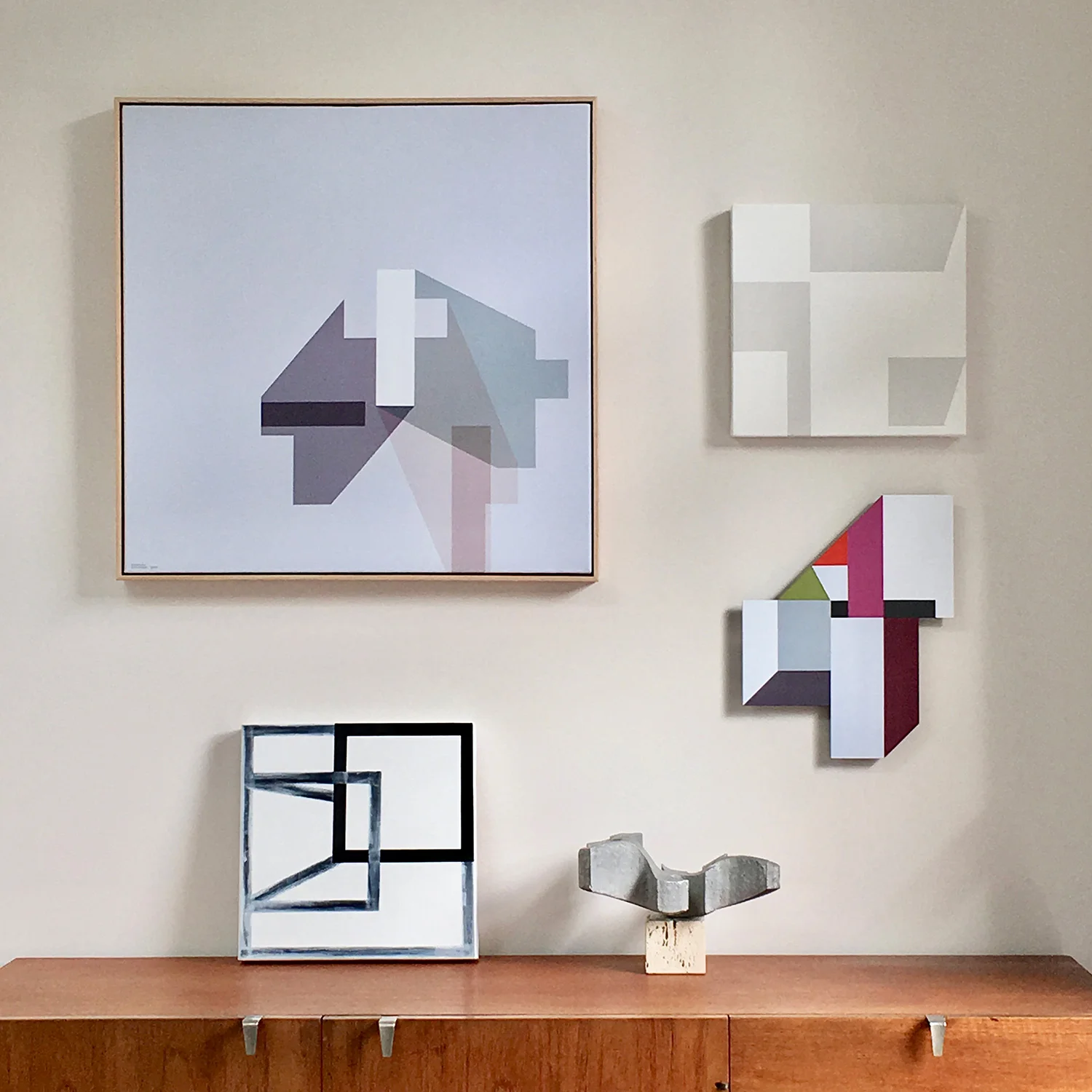 Clockwise from top left: Memory, Right Turn, Conglomerate, Inside 2 - all original paintings by Amanda Wilkinson (amandawilkinsonart.com)