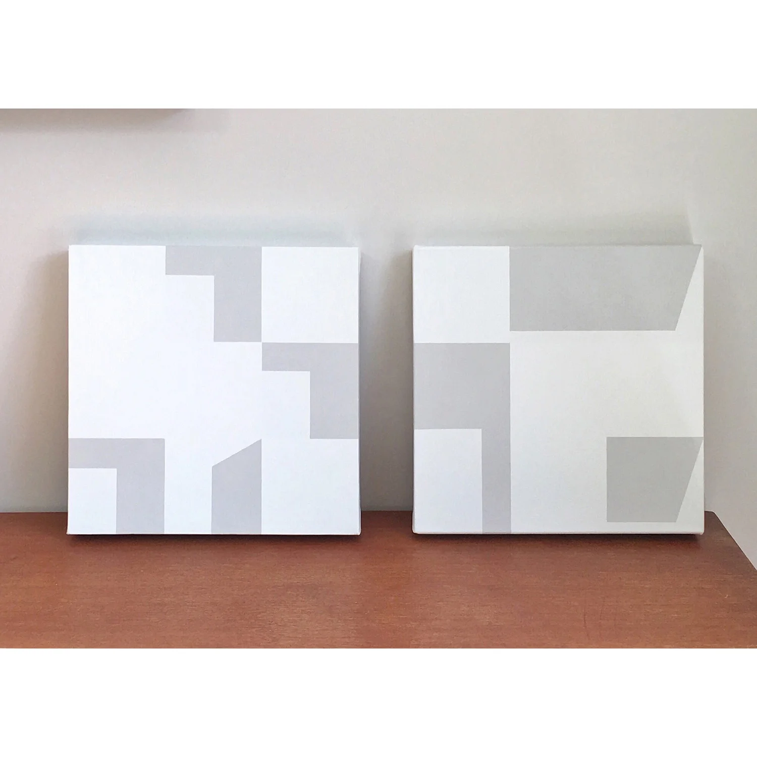 Full Stop (L) and Right Turn (R) - original twin paintings by Amanda Wilkinson