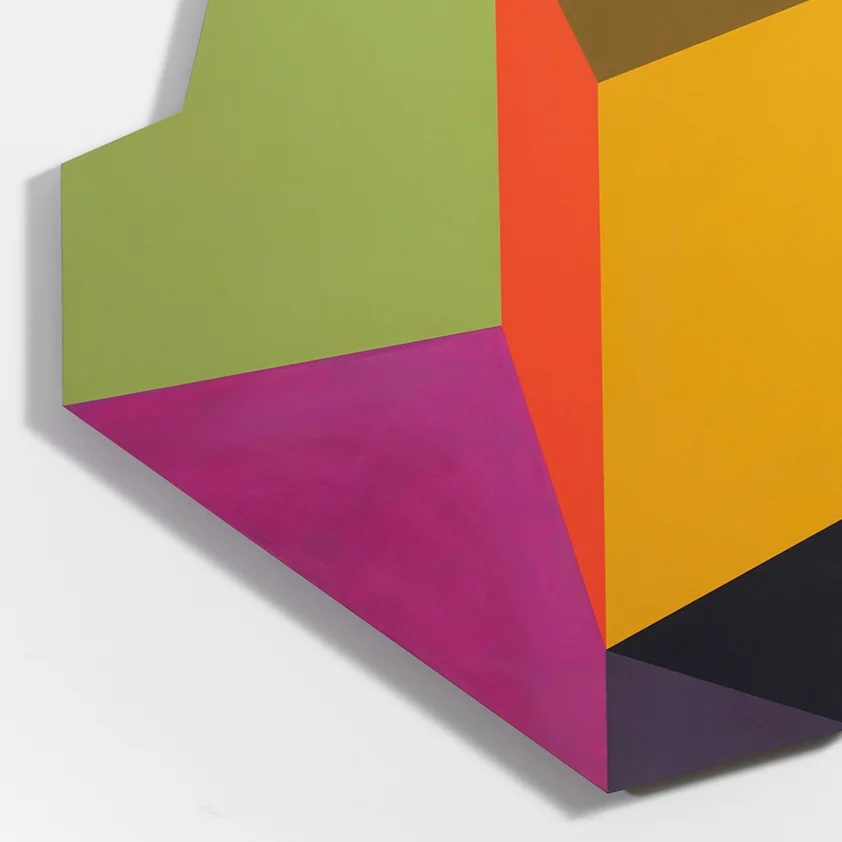Detail of Thicket - original shaped painting by Amanda Wilkinson