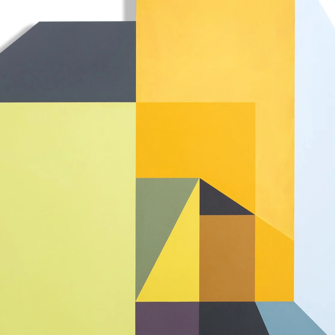 Detail of Mental Blocks - original shaped painting by Amanda Wilkinson