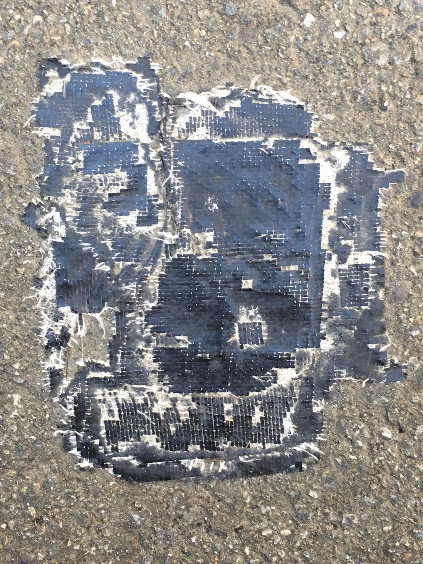 I often walk to the supermarket, and for a couple of years I&rsquo;ve been walking over this bit of duct tape on the footpath. As it has worn, it&rsquo;s become really quite beautiful, like a little piece of art on the footpath 😉. . . . since I took