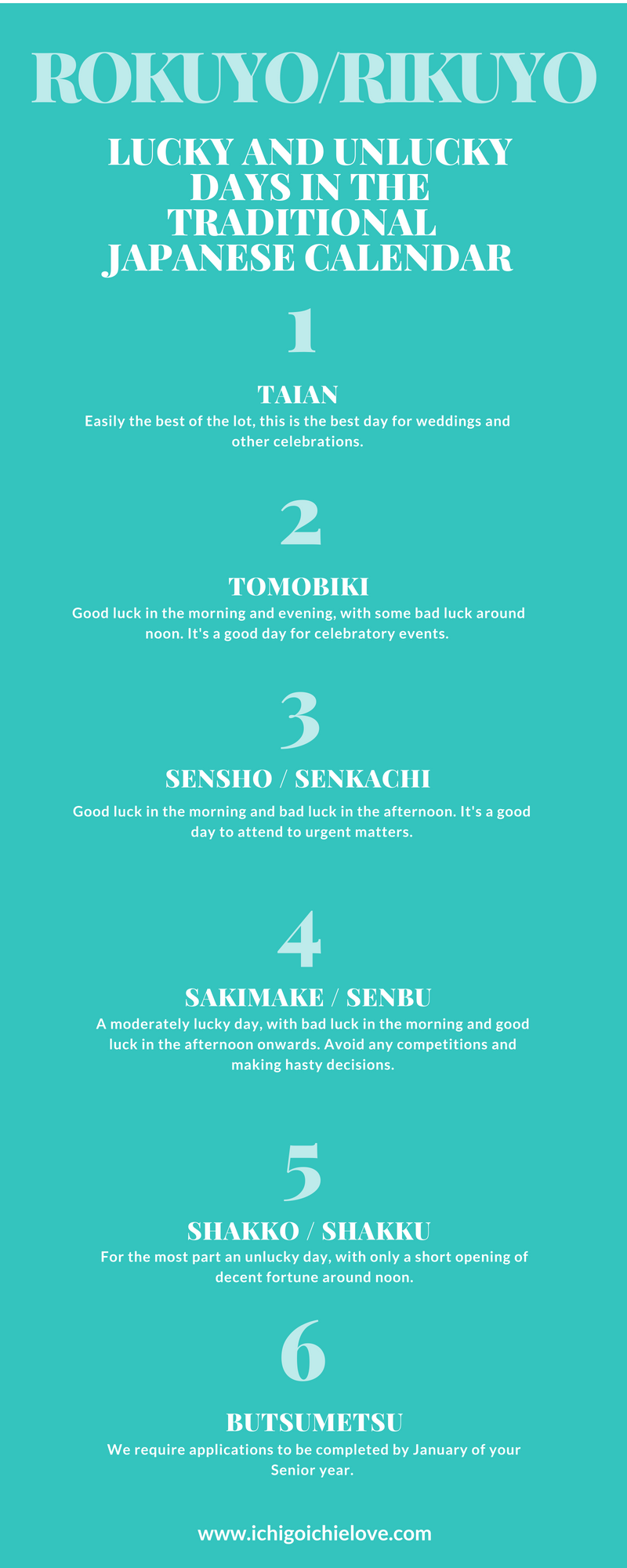 Rikuyou - Lucky and Unlucky days in Japan ichigoichielove.png