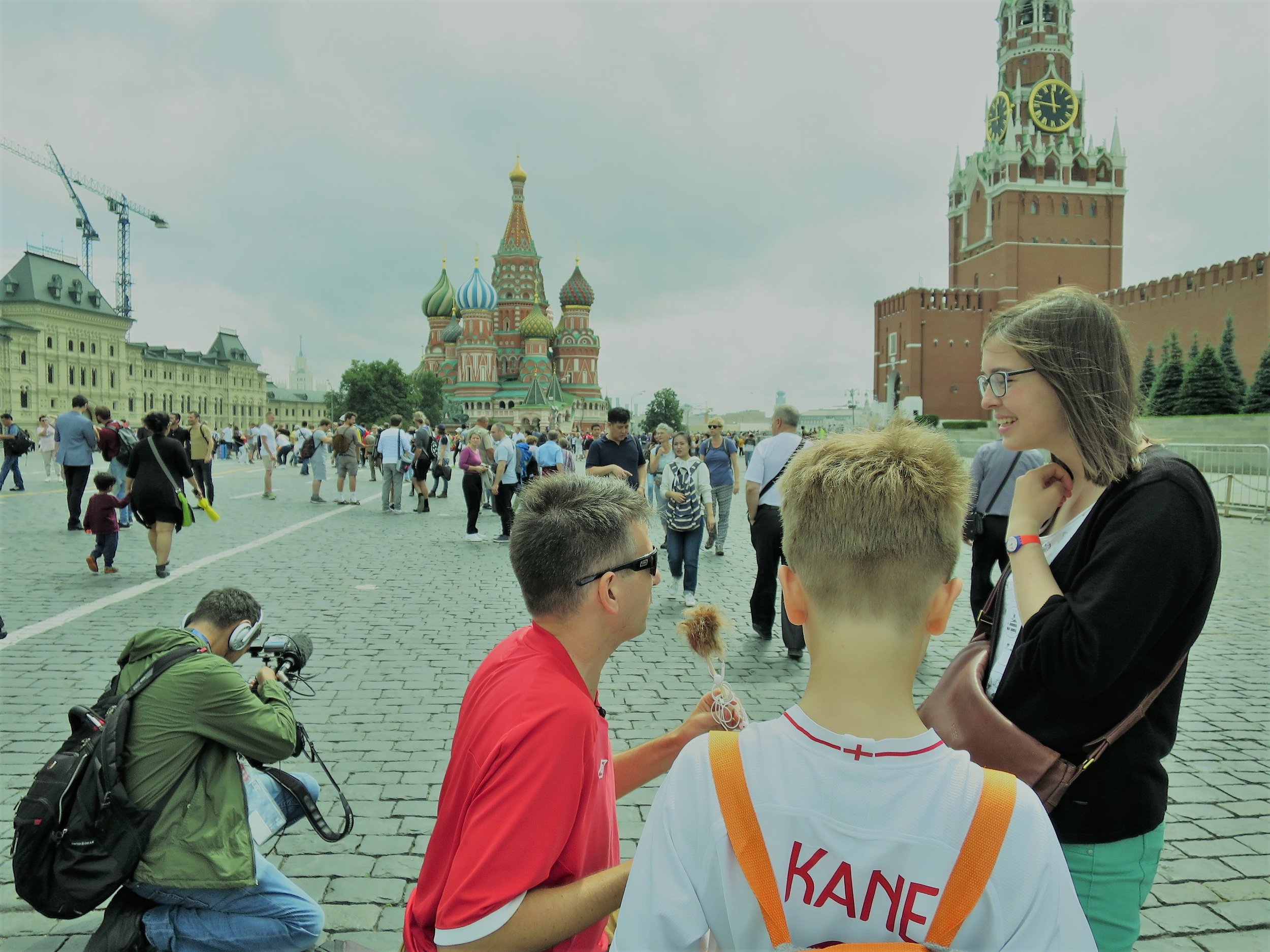 Interviewing our Friendly Local Guide (while the BBC film elsewhere)