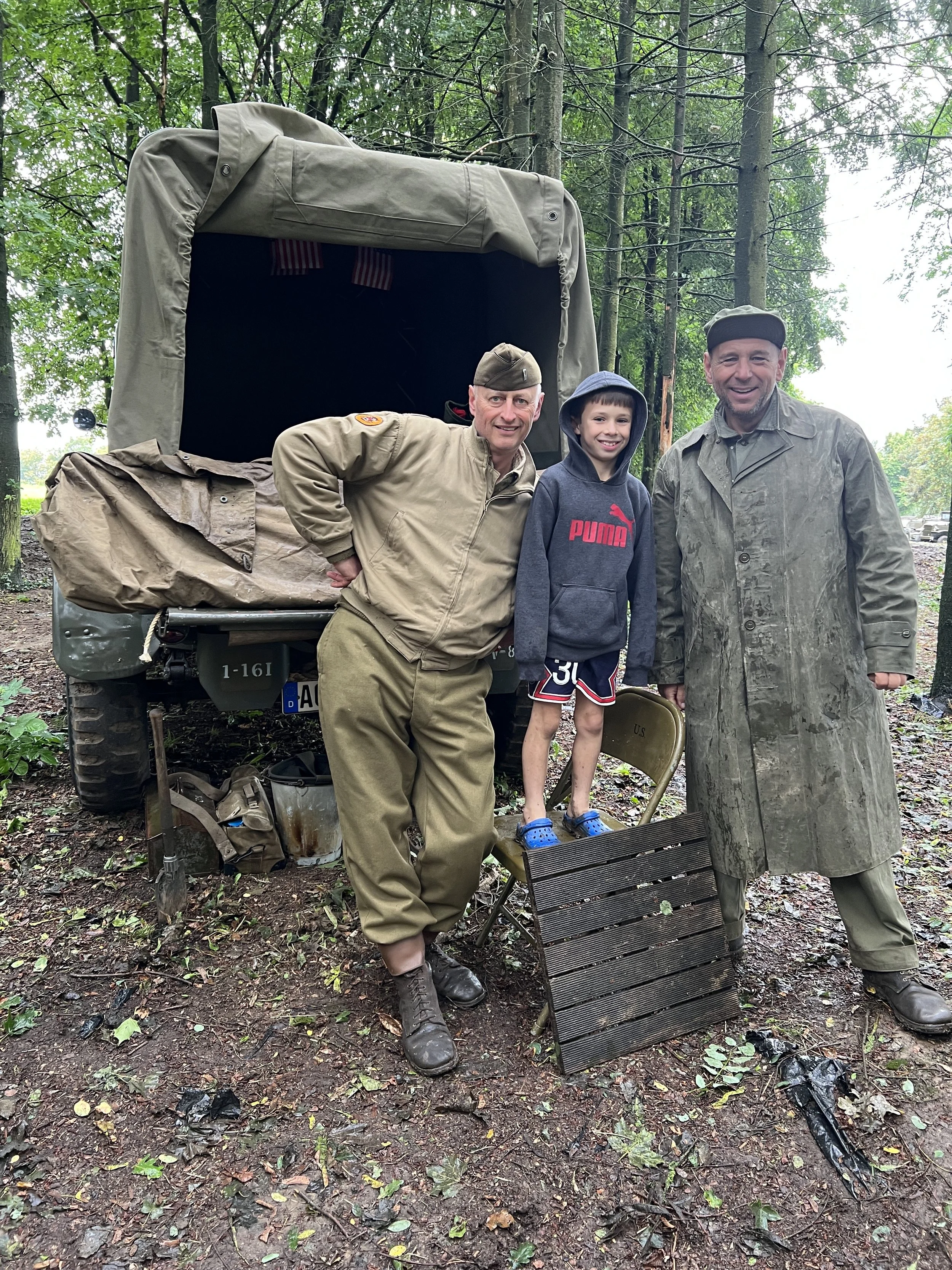 Albie visited Pointe du Hoc during a reenactment